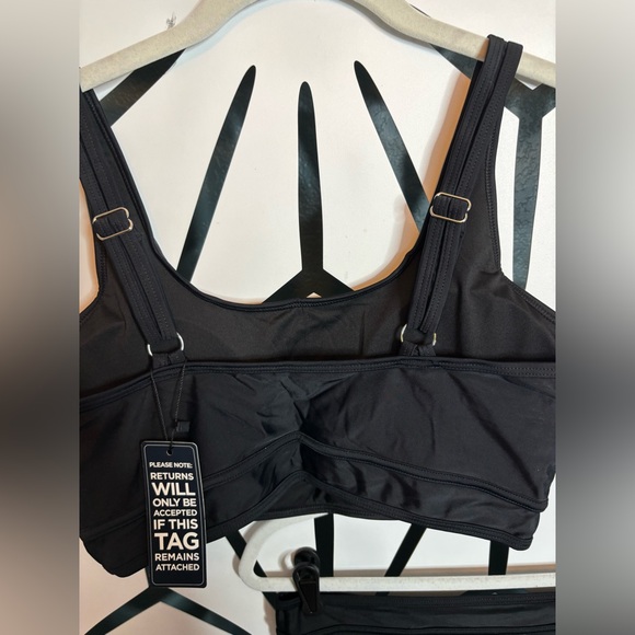 NWT BMJL Black Sporty High Waisted Bikini Two-Piece Cheeky High Cut Size L - Picture 3 of 12